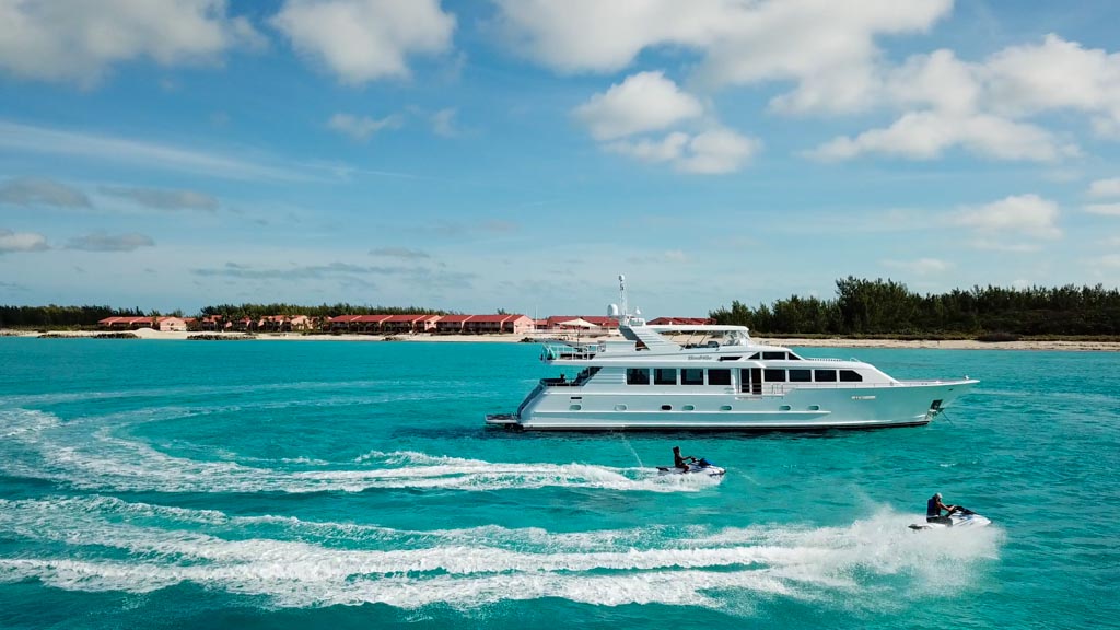 Rent a 107' private yacht to Bahamas and the Caribbean.