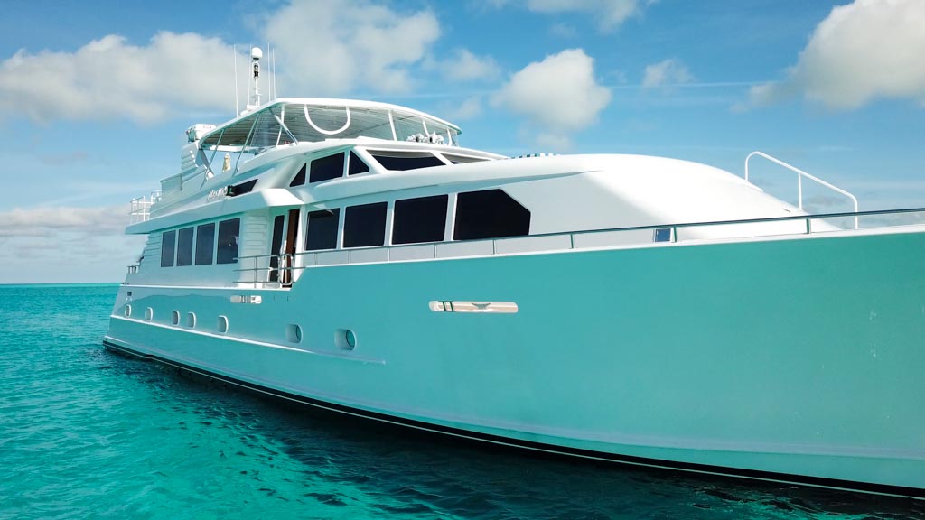 Rent a 107' private yacht to Bahamas and the Caribbean.
