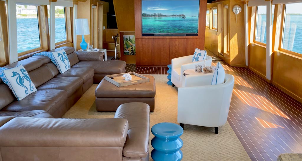 Rent a 107' private yacht to Bahamas and the Caribbean.